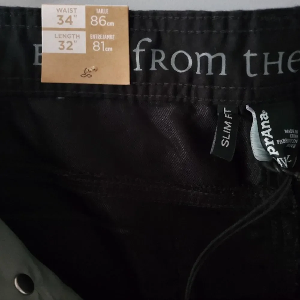 Men's Prana Bridger Slim Fit Black Out Jeans Size 34/32